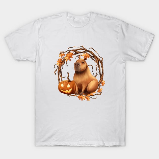 Halloween Capybara T-Shirt by Gribanessa